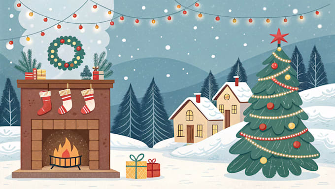 create festive holiday christmas design illustration