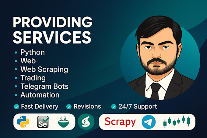 do python, web, data scraping, trading  telegram bots, automation, web scraper