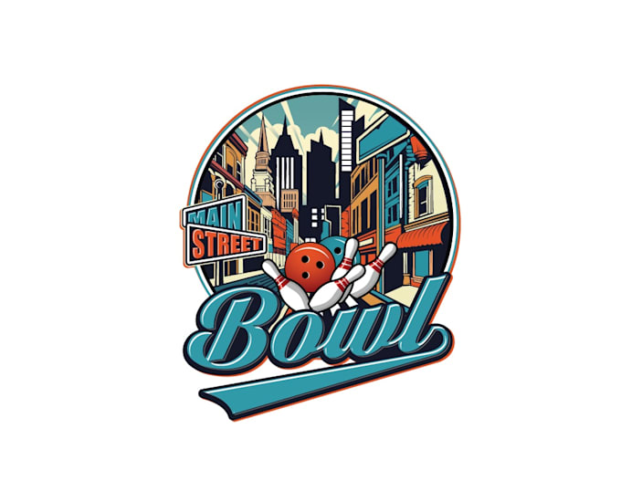 create graceful and fantastic bowling logo design