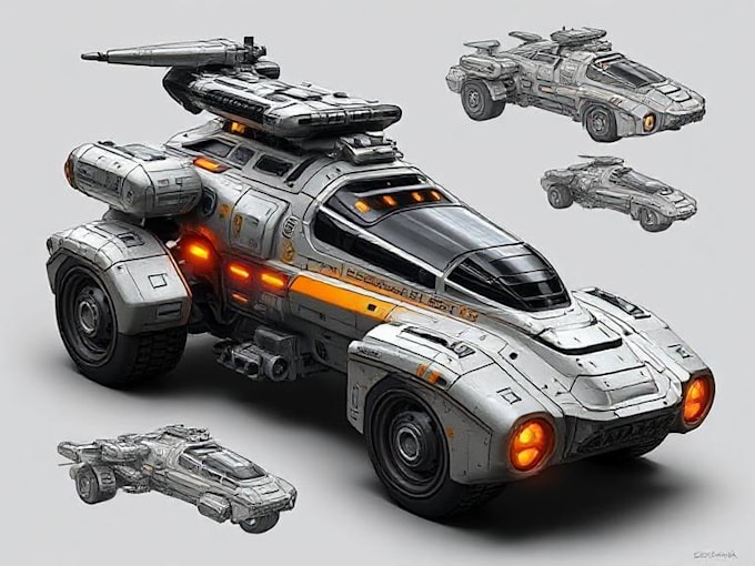 make spaceship, sci fi vehicle illustration and sci fi art