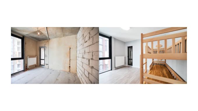 create a professional virtual staging for real estate and apartment