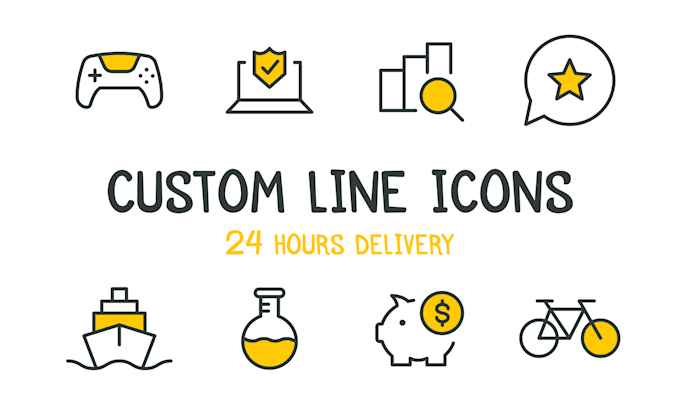 design custom minimalist line icons for website and app