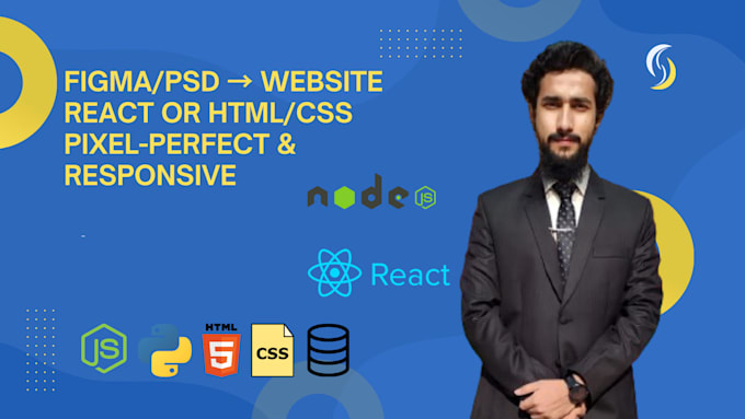 convert figma or PSD designs into react or HTML CSS websites