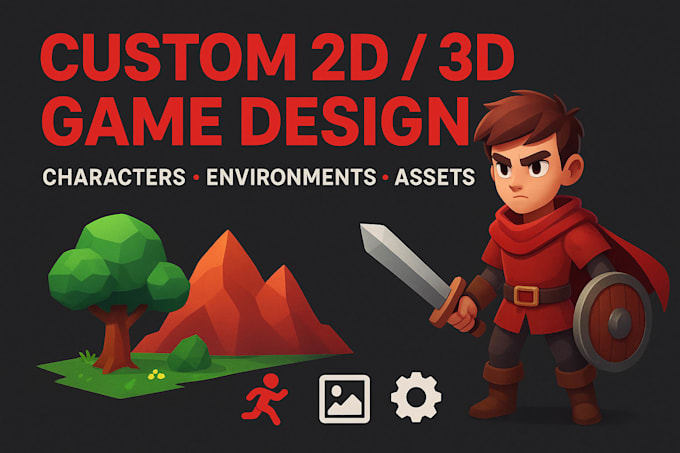 design 2d or 3d game characters, environments, and assets