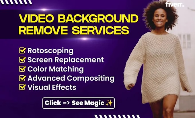 do rotoscoping and background replacement with green screen removal