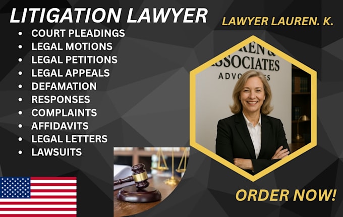 be your civil litigation lawyer to draft motions, lawsuits, pleadings, petitions