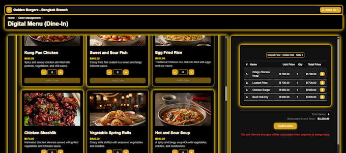 give you restaurant management system with inventory control