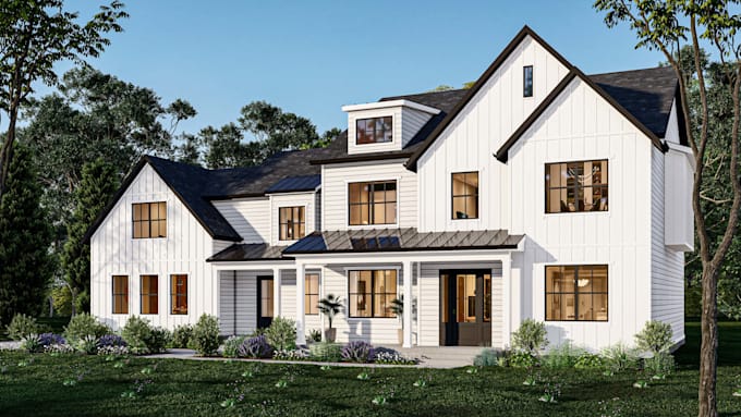 do 3d architecture interior exterior render model front elevation home design