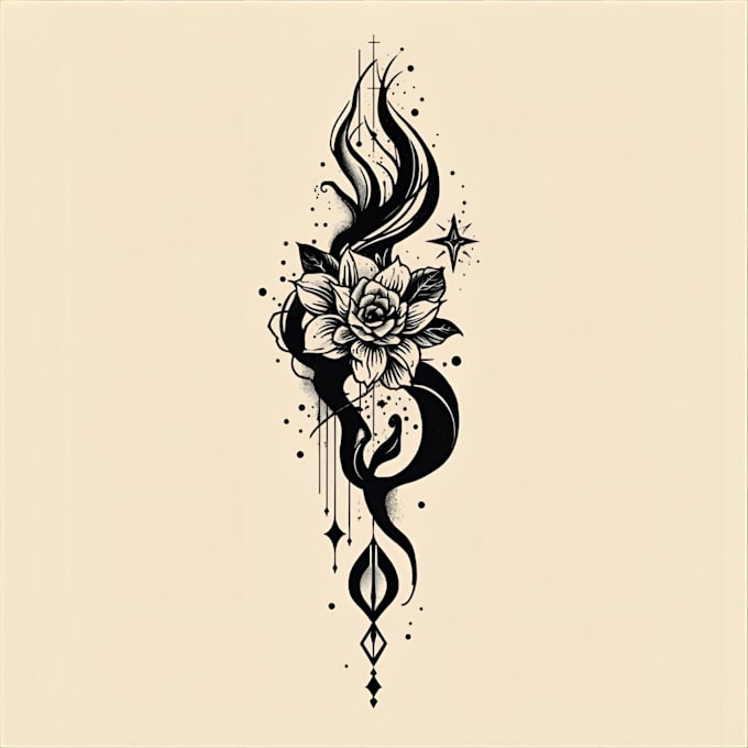 custom an abstract black tattoo design