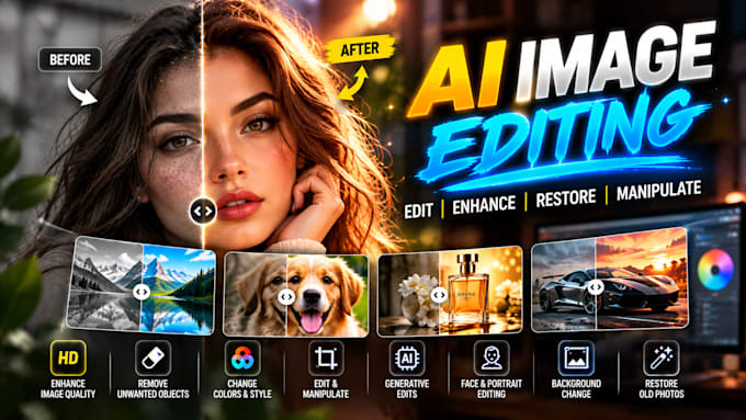 do ai image editing, fix, photo editing, retouching and manipulation