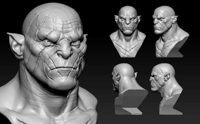 sculpt 3d printable busts,realistic head model,portrait figure,3d face model,stl