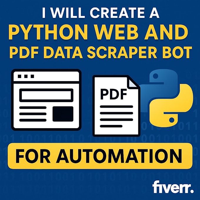 create a python web and PDF data scraper bot for automation