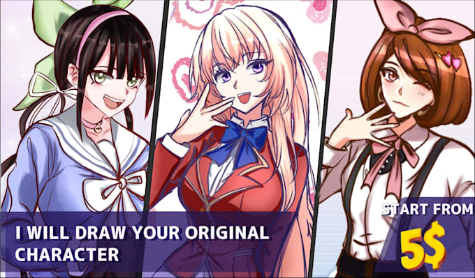 Draw anime style fanart or original character by Celestialdraco | Fiverr