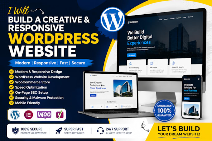 build a creative and responsive website using wordpress