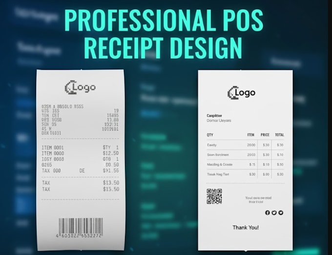 design a custom pos receipt template or fix any HTML CSS