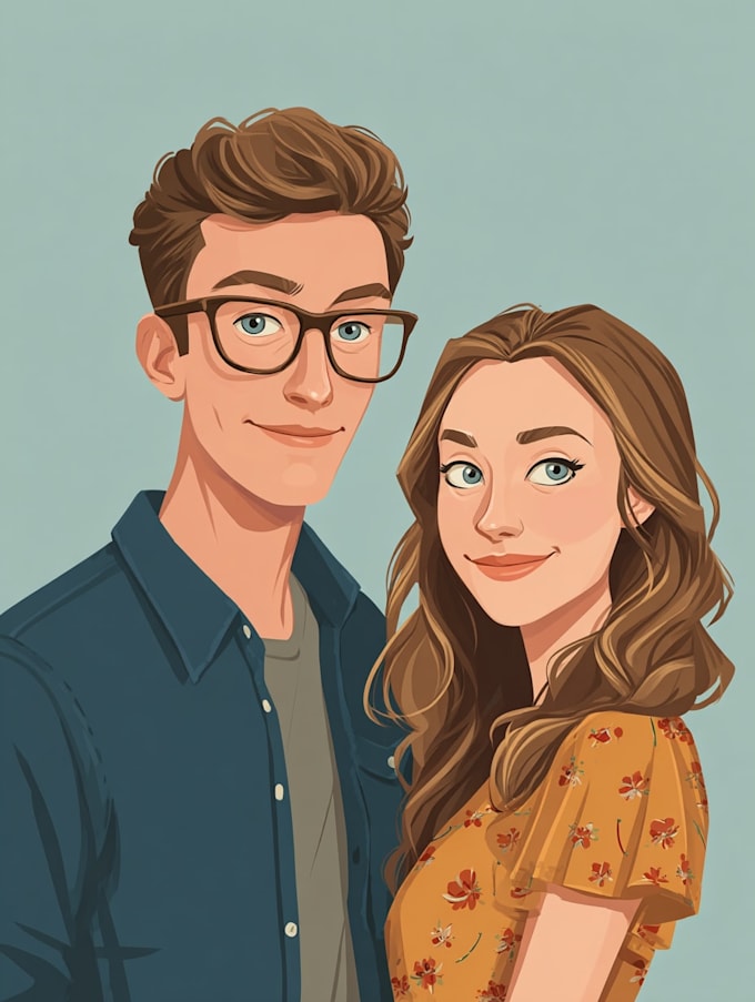 make couple portrait illustration from photo