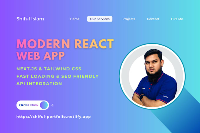 modern nextjs react web app with tailwind CSS