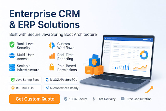 create a secure CRM erp software with java full stack architecture
