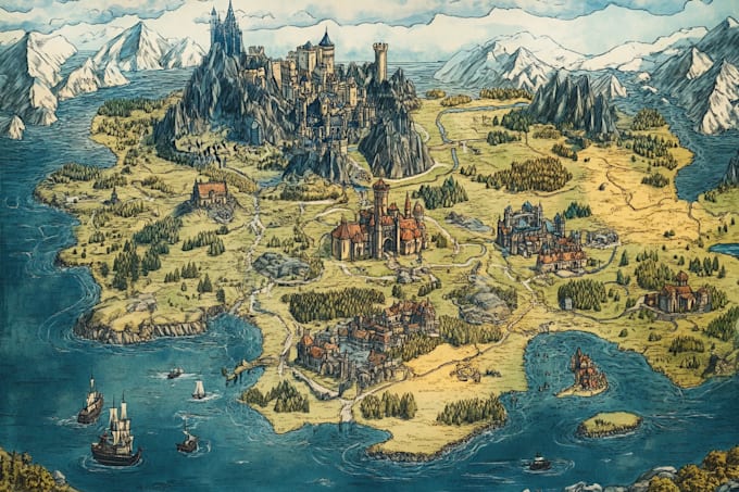 do illustrate medieval fantasy and sci fi maps