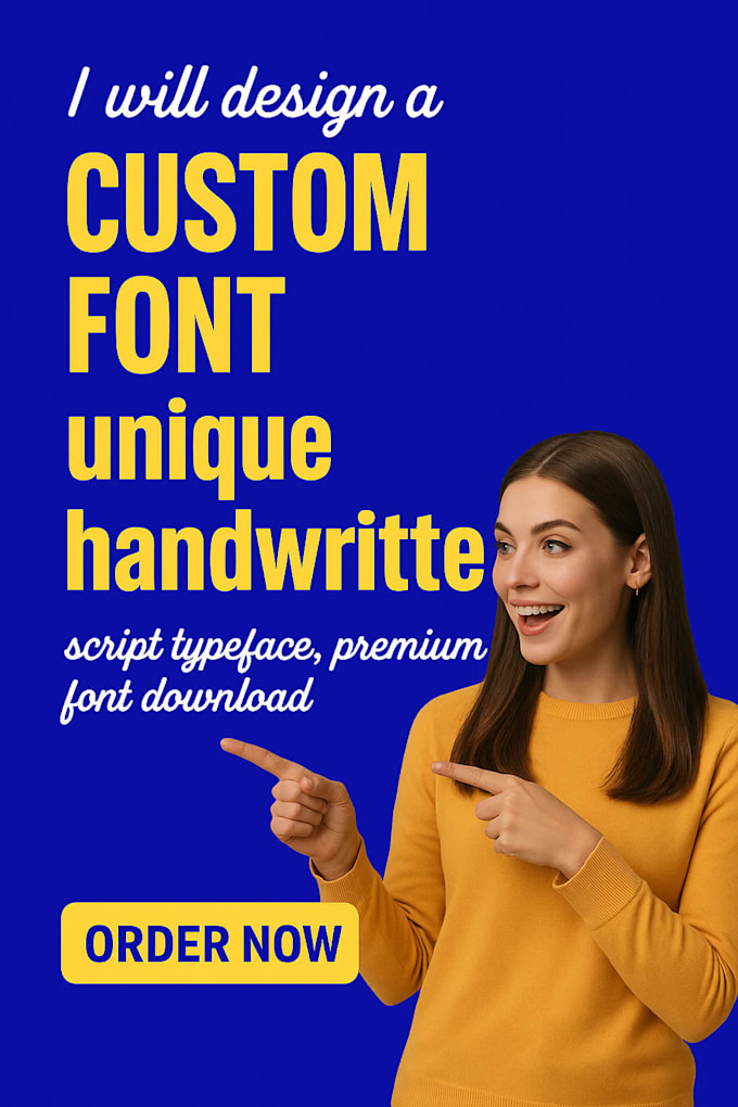 Design a custom font, unique handwritten script typeface , premium font ...