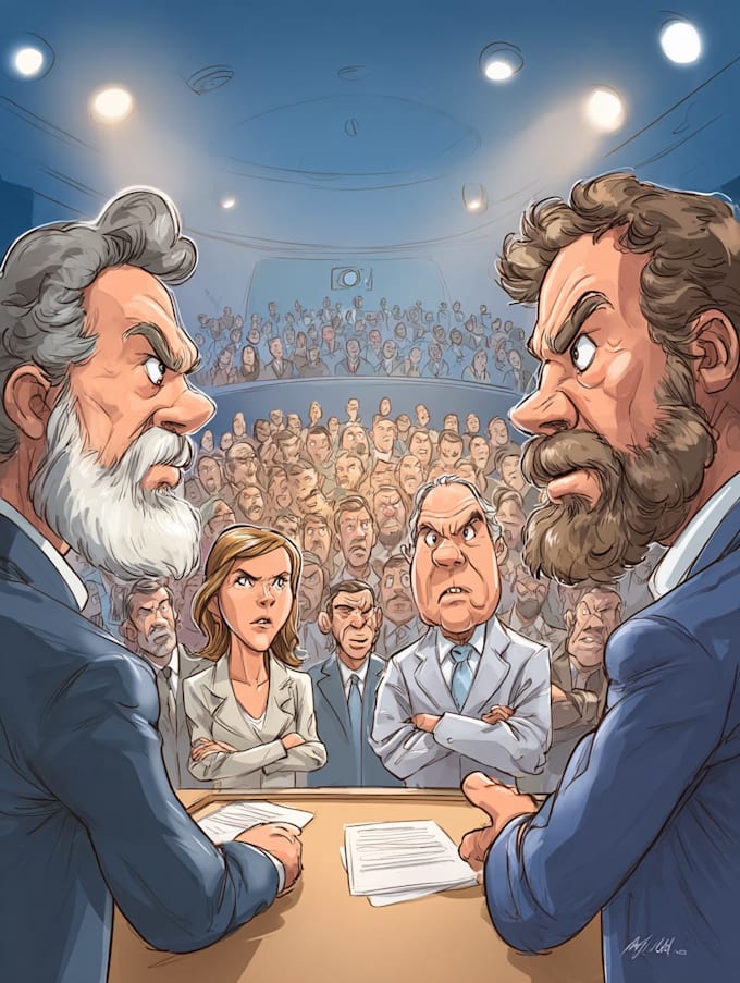 make you political funny cartoon portrait