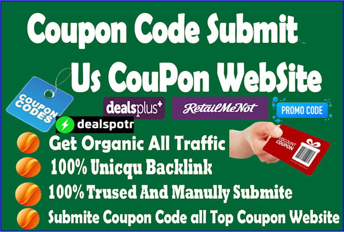 manually submit coupon code and deal upto top 100 coupon submission site