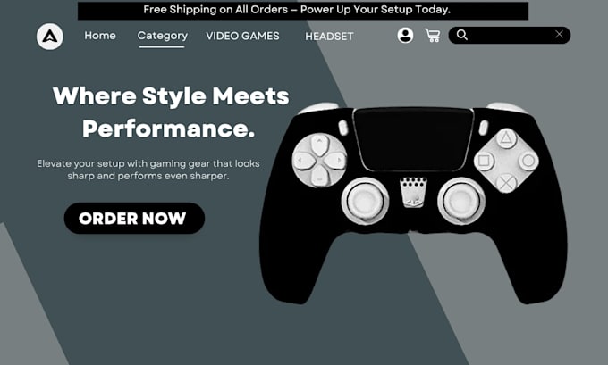 design gaming accessories shopify store video games website with gaming headsets