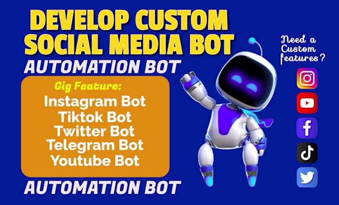 develop a professional social media automation bot in python, java, or c