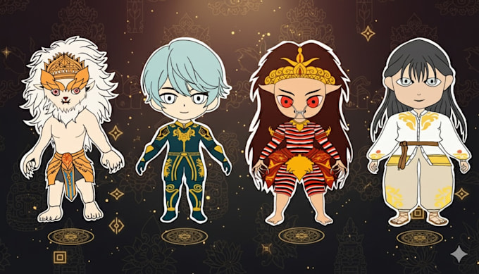 custom mascot or cartoon logo, chibi character design