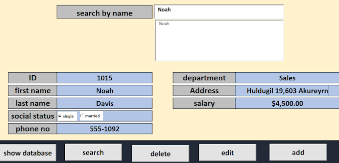 make employee directory using excelvba