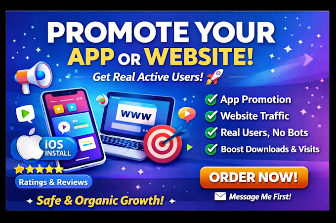 do app promotion, website promotion, ios install to gain active user
