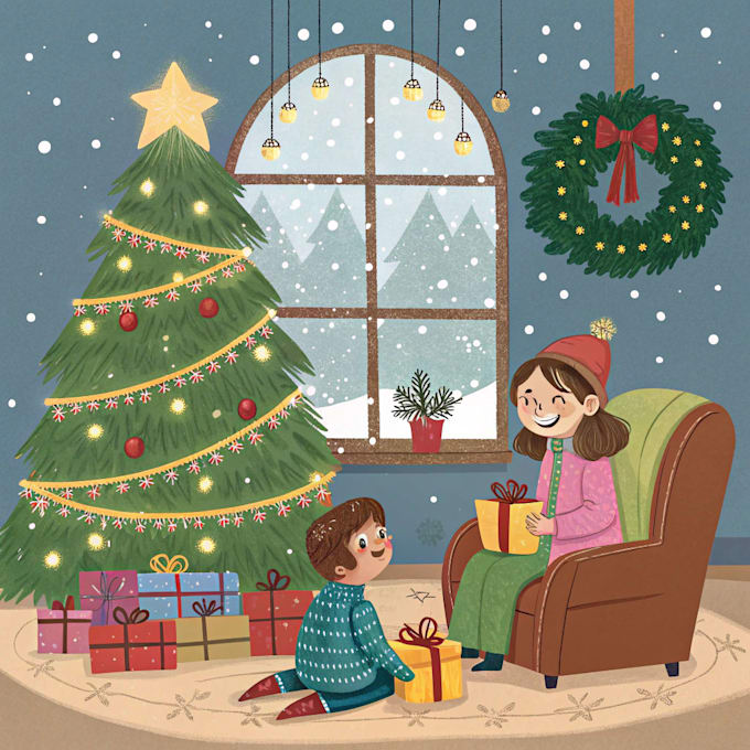 draw holiday cheer with custom christmas illustration