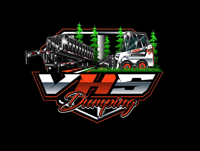 create exclusive and marvelous skid steer and dump trailer logo design