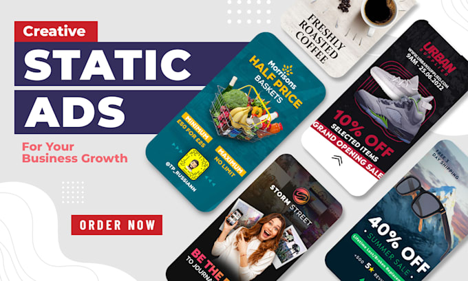 create set of creative static ads for your ecommerce business