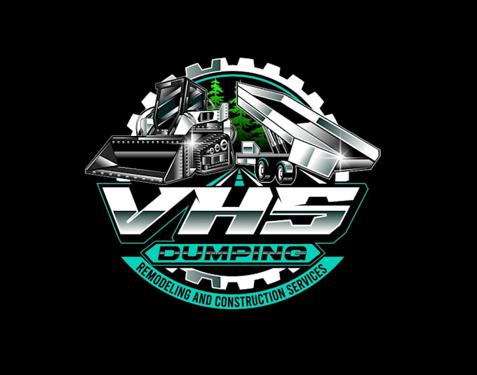 create exclusive and marvelous skid steer and dump trailer logo design