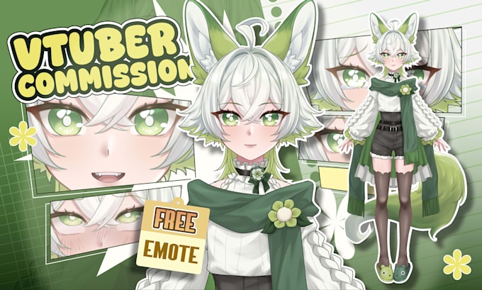 design live2d model in anime vtuber style ready for rigging