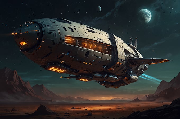 Paint a spaceships and sci fi vehicles by Philalters | Fiverr