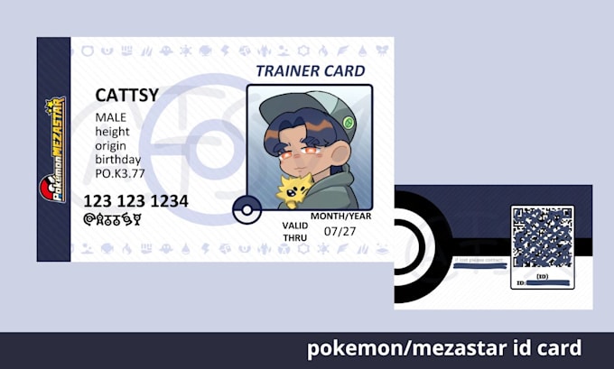draw you a pokemon trainer card for mezastar