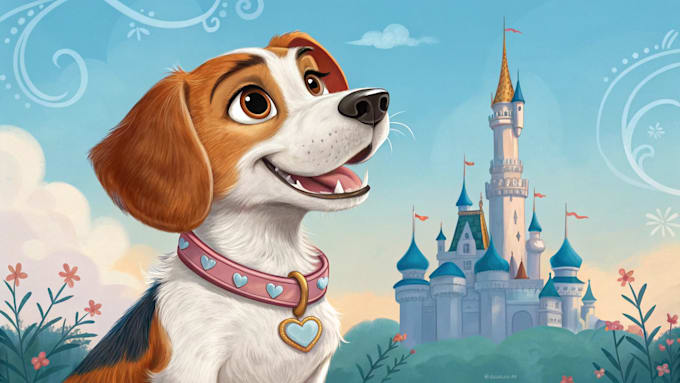 design amazing disney pet portrait