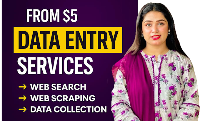 do data entry, web scraping, data collection in low price