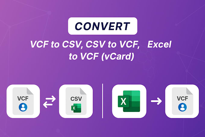 convert vcf to csv, csv to vcf, excel to vcard