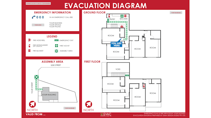 Design custom evacuation plan fire emergency for your floor plan by ...