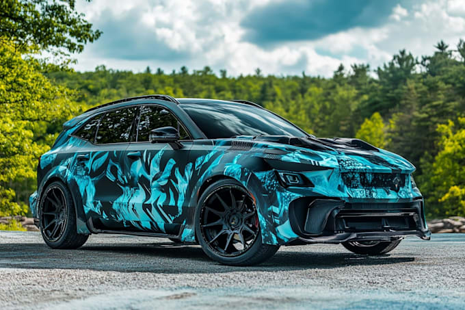 create itasha car wrap design, racing car wrap design