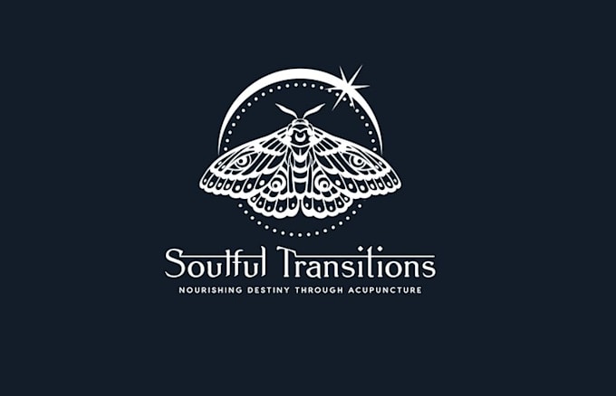 design soulful transitions moth moon acupuncture practice logo