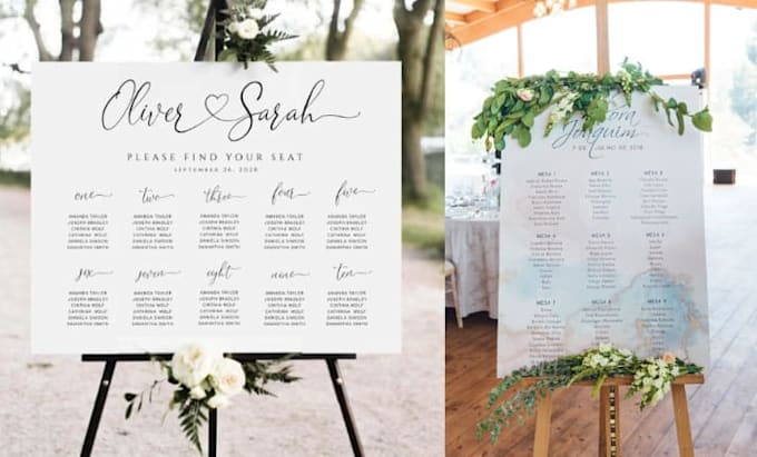 design a custom wedding seating chart and table plan for your event