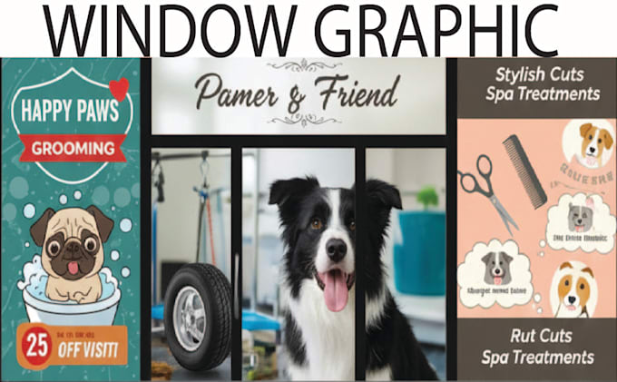 create amazing window graphic, window decals, shop front wrap