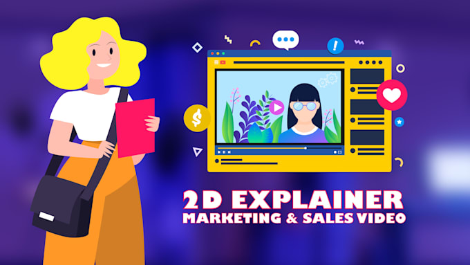 create 2d animated explainer video or sales video