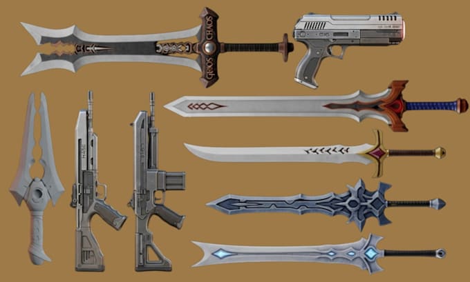 make 3d sword cosplay weapon model prop design knife armor for 3d printing