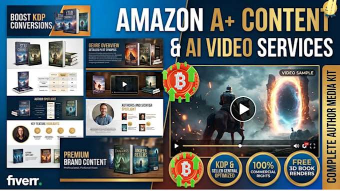 create amazon a plus content design and ai video for your book listing