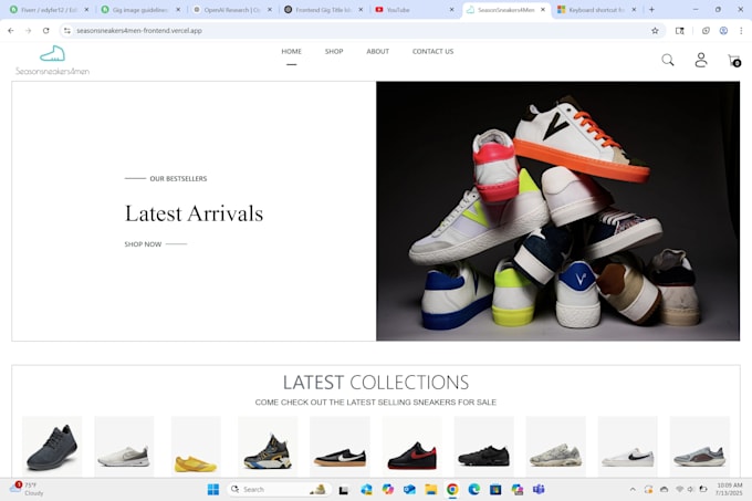 build a modern ecommerce website to sell shoes online